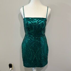 Homecoming, prom, cocktail, formal dress. Size 8, peacock green. NWOT